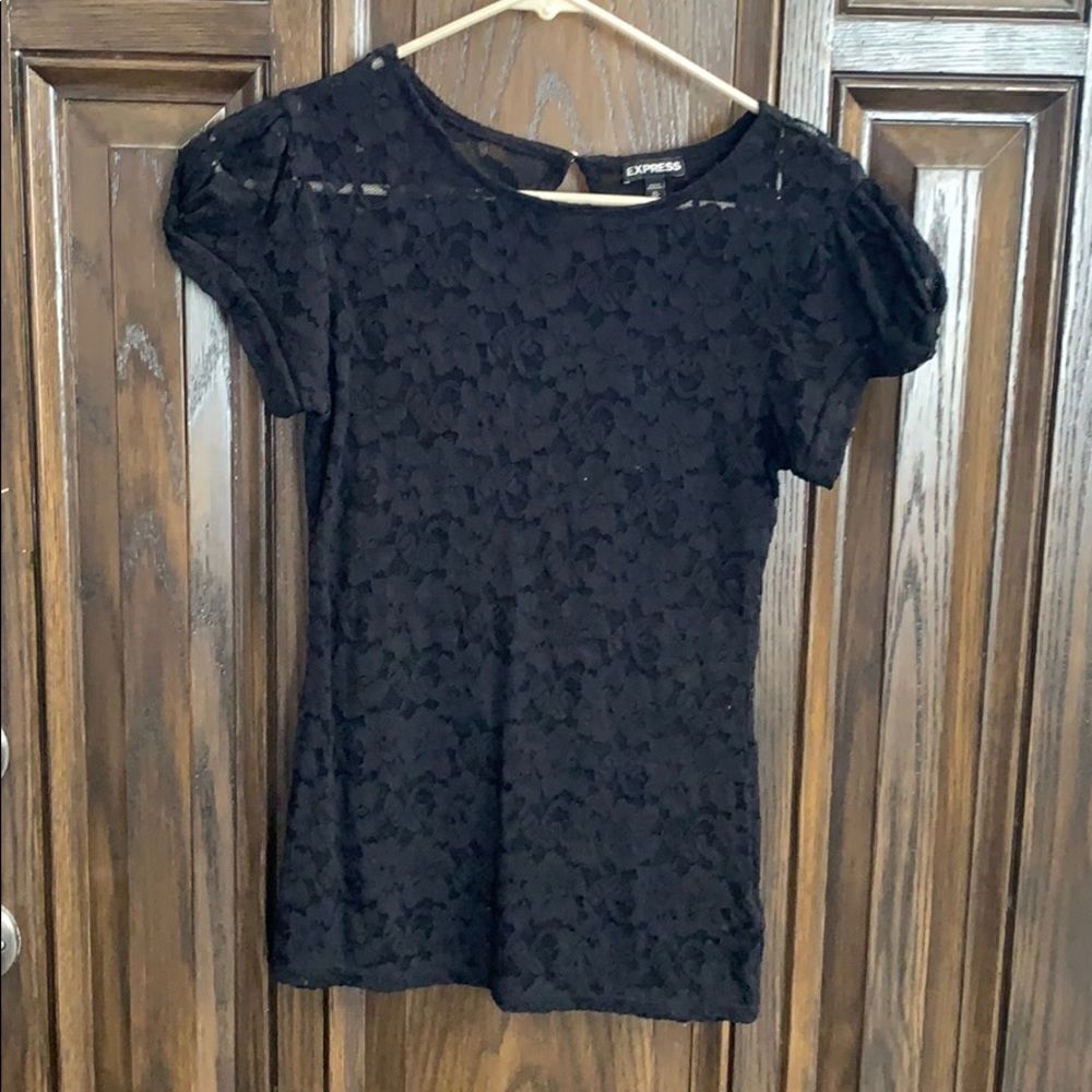 Express black floral top, size XS.